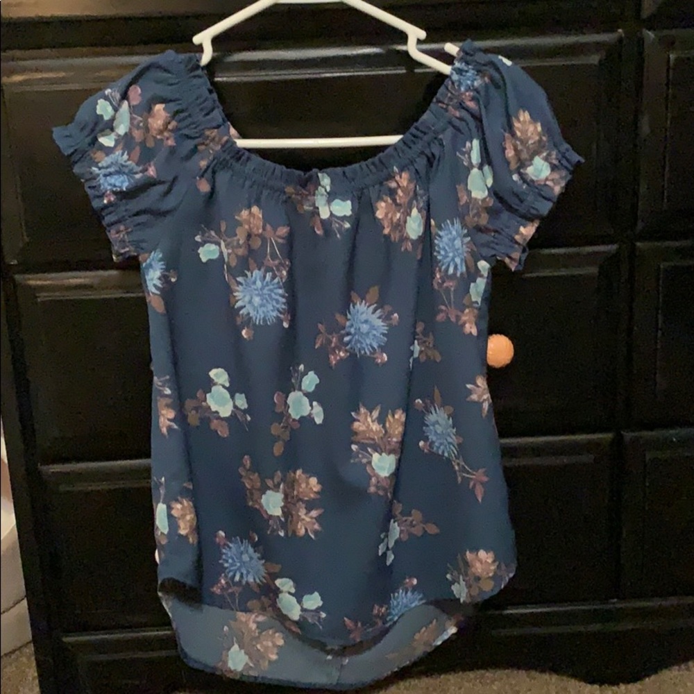 Light weight blue flower blouse